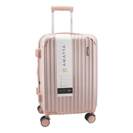 Valija Carry On Cabina Viaje 20 Pulgadas Abs Livana 4 Ruedas 360 Reforzada Amayra Color Oro Rosa Lisa