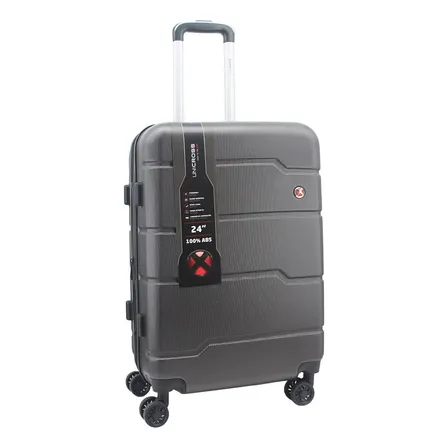 Valija Viaje Mediana 24 Pulgadas Reforzada 4 Ruedas R&iacute;gidas Abs Unicross 62.2061g3 Color Gris