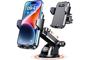 VANMASS【85+LBS Strongest Suction & Military-Grade Ultimate Car Phone Mount | 【Patent & Safety Certs】 Cell Phone Holder for Dash Windshield Vent for iPhone 17 Pro Max Automobile Interior Sets, Ink Black