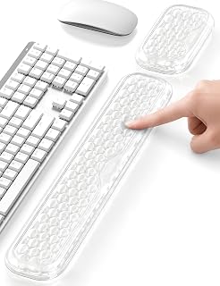 Vaydeer Gel Wrist Rest for Keyboard and Mouse, Ergonomic Keyboard Support Pad with Non-Slip Base, Soft Wrist Support for Typing, Home Office, Gaming, Laptop, Clear