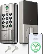 Veise DK012W WiFi Fingerprint Smart Door Lock for Front Door, Satin Nickel