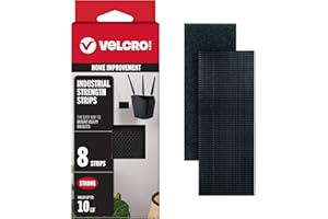VELCRO Brand Heavy Duty Fasteners | 4x2 Inch Strips with Adhesive 8 Sets | Holds 10 lbs | Black Industrial Strength Stick On Tape | Indoor or Outdoor Use (VEL-30703-USA), 8 Count (Pack of 1)