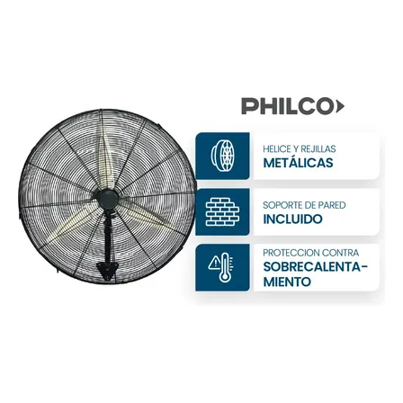 Ventilador De Pared Vtip2623p 26p 180w 3 Velocidades Philco