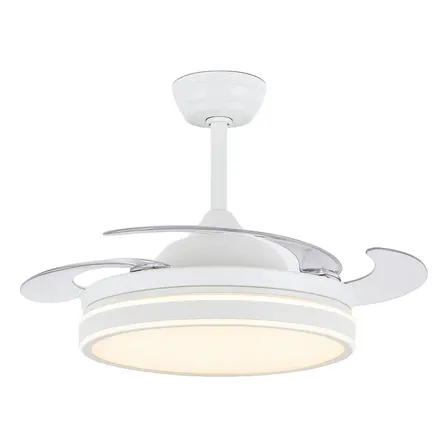 Ventilador De Techo Retractil 4 Aspas Control Remoto Ambi O 4 1.1 M Plateado Pl&aacute;stico Trasparentes