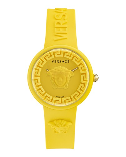 Versace Medusa Pop Women's Watch, 39mm Yellow Silicone Case, Yellow Matte Dial,