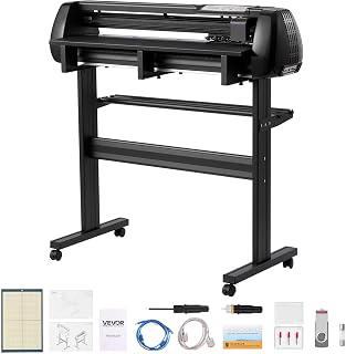VEVOR Vinyl Cutter Machine, 34 inch Max Feed Width, Dual Blades, Adjustable Force and Speed, LED Display, Vinyl Plotter Cutter Printer with Signmaster Software for Compatible with Windows and macOS