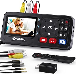 VHS to Digital Converter, 1080P Video to Digital Capture Recorder with Remote, Record Video & Audio from VHS, VCR, DVR, DVD, Hi8, Mini DV, Gaming Consoles, Turntables, Cassette Tapes [Player Required]