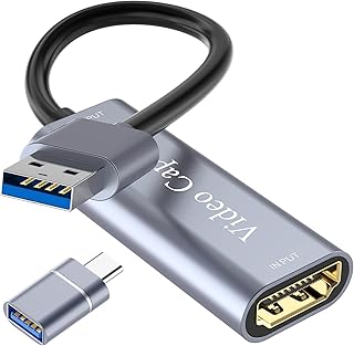Video Capture Card, Video Recording Card Wonderful 4K HDMI to 1080P USB C for Gaming Streaming TV Recorder, for Windows Mac OS System with USB C Adapter to Adjust PS4, Switch, Xbox