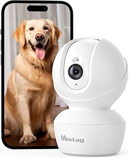 VIMTAG 4MP 5G Security Camera Indoor, Pet Camera with Speaker for Dog/Cat, Free AI Detection Indoor Camera with Phone App, Motion Tracking, Night Vision,2-Way Audio, Support 128GB Card(Not Included)
