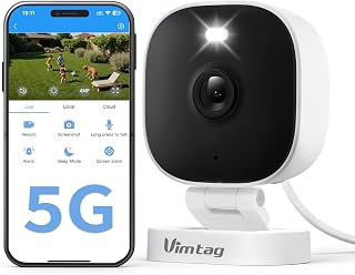 VIMTAG Security Camera Outdoor Indoor, 2.5K Cameras for Home Security Pet/Dog, Color Night Vision, Baby Monitor, Motion Activated Spotlight/Siren, IP66,2-Way Audio, Cloud/512G TF Card Storage,Plug-in
