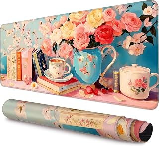 Vintage Books Extended Gaming Mouse Pad,35.4 x 15.7 Inch Large Desk Mat with Stitched Edges,Water-Resistant Mousepad with Non-Slip Rubber Base for Gaming,Office,Study