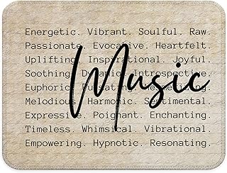 Vintage Music Mouse Pad, Music Lover Teacher Gifts, Musical Inspirational Mouse Pad for Work Computers Laptop Home Office Dorm Desk Accessories, 9.5x7.9 Inch
