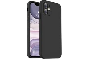 Vooii Compatible with iPhone 11 Case, Upgraded Liquid Silicone with [Flat Edges] [Camera Protection] [Soft Anti-Scratch Microfiber Lining] Phone Case for iPhone 11 6.1 inch - Black