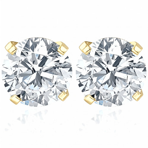VS 1 Carat (ctw) Diamond Studs in 14k White or Yellow Gold Lab Grown