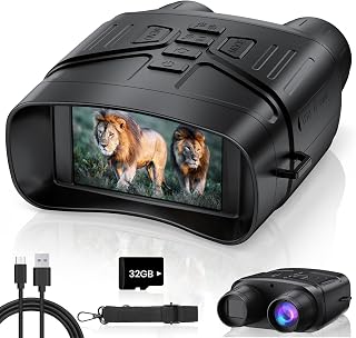 Vtiisamao Night Vision Goggles, 4K Night Vision Binoculars for Adults | 3" HD Display, 5000mAh Rechargeable Battery, 32GB TF Card Included for Wildlife, Camping & Security
