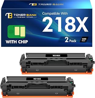 W2180X 218X Black Toner for HP 218X Black Toner Cartridge High Yield 2 Pack | Compatible for HP Color LaserJet Pro MFP 3301fdw 3301sdw 3301cdw 3301 3201dw 3201 Printer Ink Set High Yield