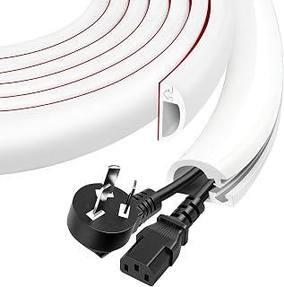 Wall Cord Hider,Flexible Self-Adhesive Wire Cover,White,Large -118inch | Flexible Self-Adhesive Wire Cover,With adhesive and gloves,Side-Open Cable Raceway, For Mounted TV, Home Theater&Office