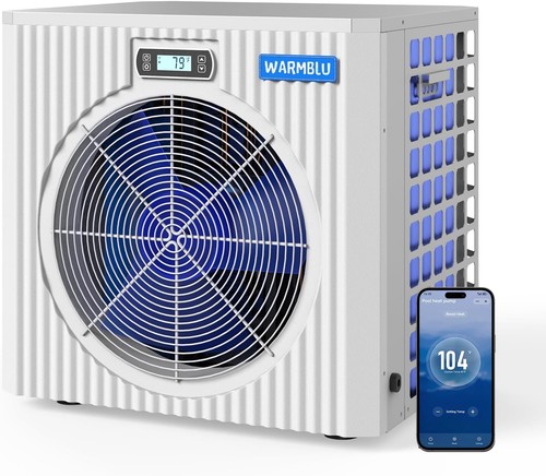 WARMBLU 27000BTU Above Ground Pool Heat Pump 110V Heater 7500 Gal