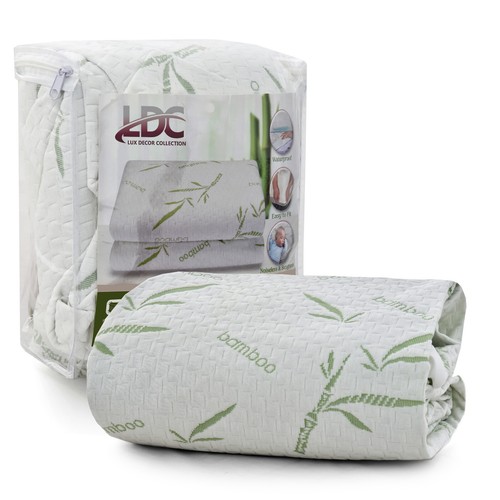 Waterproof Bamboo Mattress Protector Hypoallergenic Breathable Fitted Bed Covers