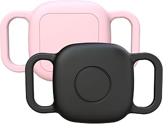 Waterproof Dog Collar Holder Case for Tile Mate 2024/2022 Tracker,2 Pack Anti Scratch Soft Silicone Case for cat pet Necklace, Protective Cover Accessories for Tile Tracker (Black/Pink)