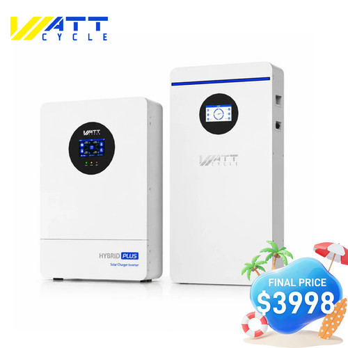 WattCycle 48V 314Ah LiFePO4 Battery + 12KW 120/240V Split Phase Solar Inverter