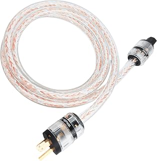 WAudio 10 AWG Audiophile Power Cable, Hi-End OFC Power Cord for HiFi Systems (6.6ft)
