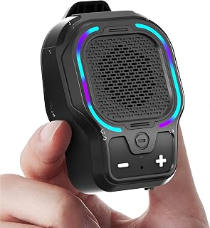 Wearable Bluetooth Speaker, Magnetic Clip-on Portable Wireless Speaker, HiFi Sound Loud Mini Speaker with 3 Light Modes, ENC Mic for Hands-Free Calls Music, Lightweight for Outdoor Work Cycling, Black