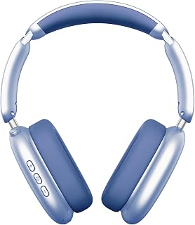 Wentronic Y02 Active Noise Cancelling Wireless Headphones, Blue | Over-Ear, Bluetooth, 60H Playtime,Crystal Clear Calls, Hi-Res Audio, Big Bass, Foldable Lightweight for Travel Home Office