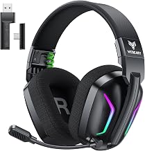 WESEARY Wireless Gaming Headset for PS5, PS4, PC, Switch & Mac, 20ms Ultra-Low Latency, 2.4GHz USB & Bluetooth 5.4 Gaming Headphones with Mic, 50H Battery Life, 3D Spatial Audio, Dynamic Lighting