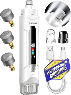 Whisper-Quiet Dog Nail Grinder 50%More Power for Sensitive Dogs,Cat | 6-Speed Pet Nail Trimmer with LED Display & 4 LED Lights, 3 Grinding Bits, No Over-Cutting,Stress-Free Grooming for All Pets