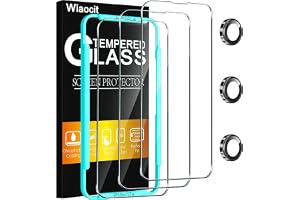 Wiaocit 3 Pack Tempered Glass Screen Protector for iPhone 16e/iPhone 17e with 3 Pack Camera Lens Protector, 9H Hardness, Bubble Free, Case Friendly