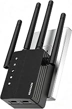 WiFi Extender, 1200Mbps Dual Band 2.4/5GHz WiFi Extender Signal Booster | WiFi Booster Supports 105 Devices, 12880 Sq.Ft Internet Extender WiFi Booster for Home, Simple Install