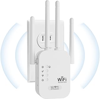 WiFi Extender, WiFi Repeater,Internet Booster, Long Range WiFi Extenders Signal Booster for Home, WiFi Repeater with Ethernet Port Covers Up to 9800 Sq.ft,Quick Setup- White