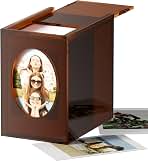 WINKINE Acrylic Instax Mini Frame & Photo Storage Box for Instax Mini 13/12/99/41/Evo Films, 2x3 Film Frame, Vintage Box with Sliding Lid, Amber, 1 Pack