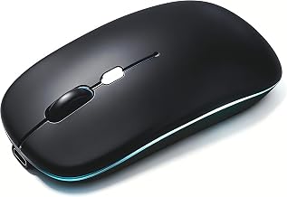 Wireless Bluetooth Mouse Rechargeable Long Lasting Dual Mode - BT 5.2 & 2.4G Silent RGB LED Mice, Slim Portable Ergonomic Mouse for Laptop/PC/Tablet/MacBook/iPad/Apple Devices(Grey)