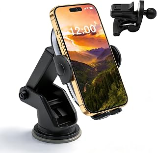 Wireless Car Charger Phone Holder Mount 15W Fast Charging | A gift for dad, Car phone holder charger, Auto Clamping with Smart Sensor, for iPhone for Google Samsung Android