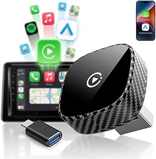 Wireless CarPlay Adapter for Apple iPhone Mini Design（2026 Upgraded） Converts Factory Wired to Wireless Adapter for CarPlay, Plug and Play, Auto Connect Fast and Stable (Black)