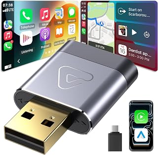 Wireless CarPlay Adapter for iPhone and Android Auto, USB Car Play Dongle