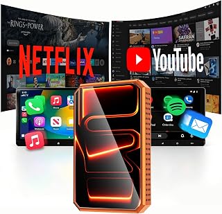 Wireless CarPlay Android Auto Adapter, Magic AI Box with HDMI/USB Port, Built-in YouTube and TikTok, USB Drive Playback and HD Screen Mirroring