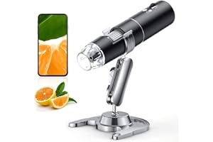 Wireless Digital Microscope, Skybasic 50X-1000X Magnification WiFi Portable Handheld Microscopes with Adjustable Stand HD USB Microscope Camera Compatible with iPhone Android iPad Windows Mac Computer