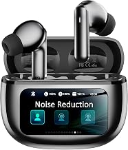 Wireless Earbuds with Smart Touchscreen Case, AI Noise Cancelling Ear Buds