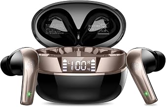 Wireless Earbuds Stereo Sound in Ear Headphones, 47H Playtime, LED Display | Noise Cancelling EarBuds Deep Bass with 4 Mic ENC Clear Calls, Bluetooth 5.4 Headphones, Touch Control, IP7 Waterproof