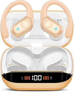 Wireless Earbuds,75Hrs Bluetooth 5.4 Headphones with Earhooks Over Ear Buds