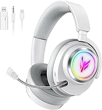 Wireless Gaming Headset with RGB Lights & 3 Audio Modes for PS5 PS4 PC