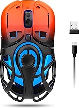 Wireless Gaming Mouse Up to 10K DPI, Tri-Mode 2.4G/BT5.0/USB-C Wireless Mouse, 7 Programmable Buttons, RGB Backlit, Rechargeable Ergonomic Computer Mice for PC/Mac/Laptop (Gradient Orange)