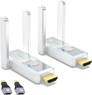Wireless HDMI Transmitter and Receiver, Wireless HDMI Extender, Plug & Play | 4K Decode 1080P Output| Stream from PC/Laptop/Projector to Monitor/TV| 500FT Long Range| for Business/Conference/Home Theater