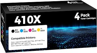W.L.M 410X Toner Cartridges 4 Pack Replacement for HP 410X 410A High Yield Toner Work with Color Laser Jet Pro MFP M477fdw M477FNW M452dn M452 MFP M377 Pro M477 M452 | CF410X CF411X CF412X CF413X