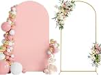 Wokceer 7.2FT Arch Backdrop Stand and Cover Set,Arch Stand with Blush Cove