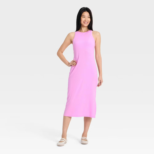 Women Modal Ribbed Midi Dress - All In Motion