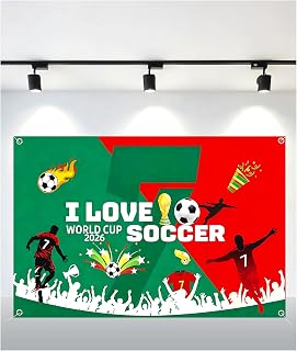 World Cup Backdrop, 43x71 Inch FIFA World Cup 2026 Soccer Backdrop | Sports Football World Cup 2026 Celebration Background, Reusable Photo Booth Wall Props, Outdoor Indoor Birthday Party Decor